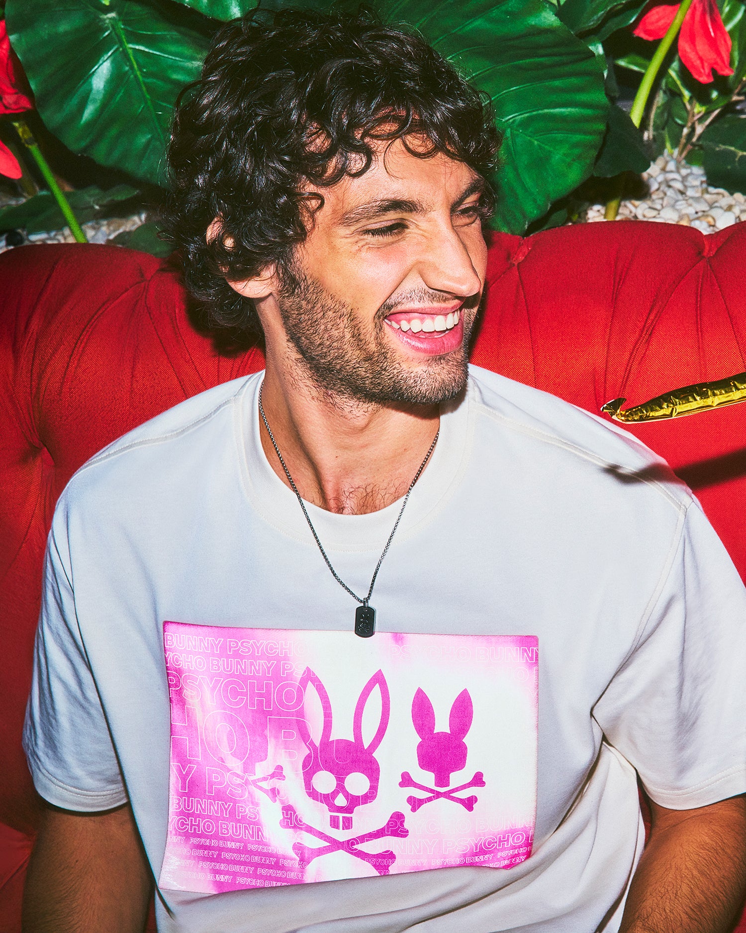 Men's Jarvis Relaxed Fit Graphic Tee in White | Psycho Bunny