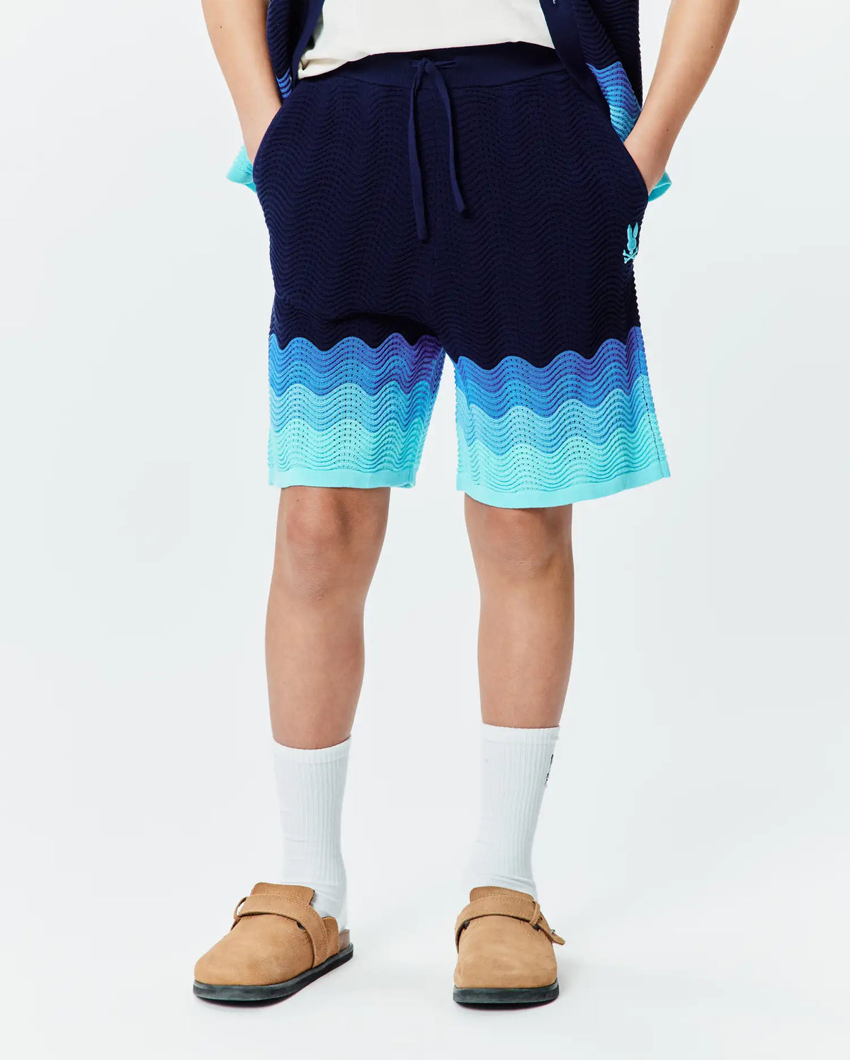 Psycho Bunny X SWIMS The Breeze Tennis Knit Sneakers Shoes Navy Blue Men Size 11 Kids Holden Knit Short 3 main image 4