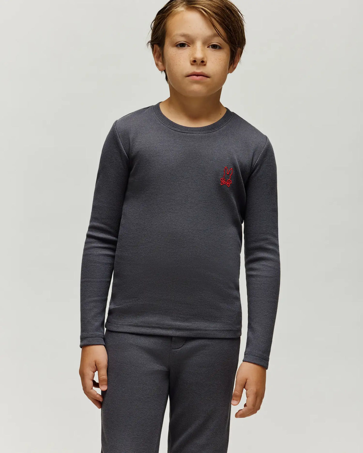 KIDS NOE LONG SLEEVE WAFFLE TEE - KO1400005