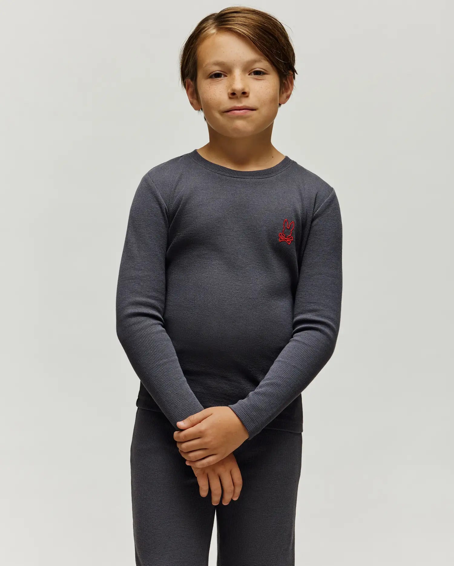 KIDS NOE LONG SLEEVE WAFFLE TEE - KO1400005