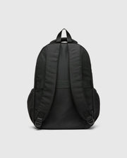 Psycho Bunny Kids Pal Backpack in black, featuring padded shoulder straps, a top carry handle, and adjustable bottom straps, crafted from durable fabric. (4)
