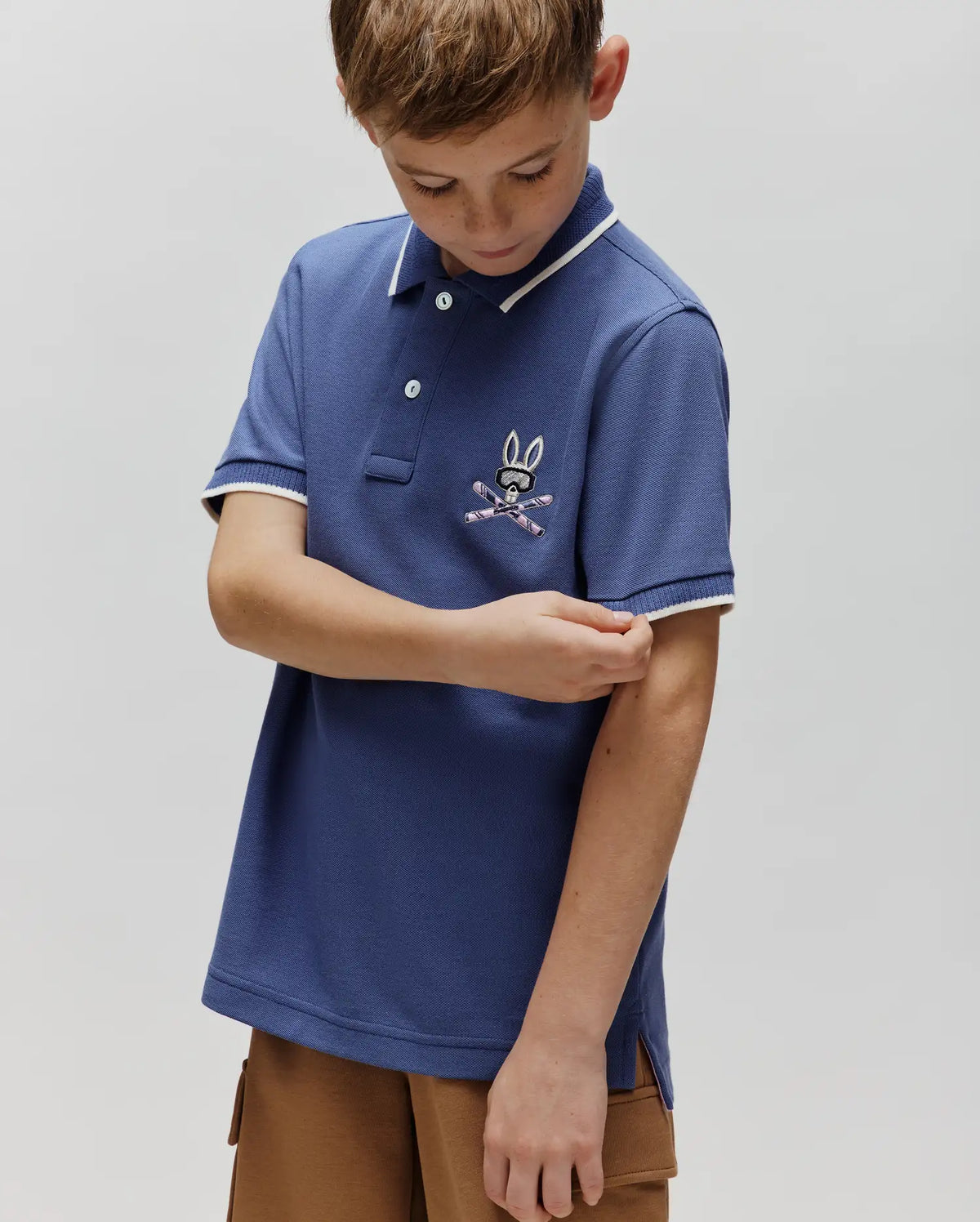 KIDS INDIGO BUNNY PIQUE POLO - KT0100057