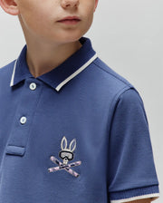 KIDS INDIGO BUNNY PIQUE POLO - KT0100057