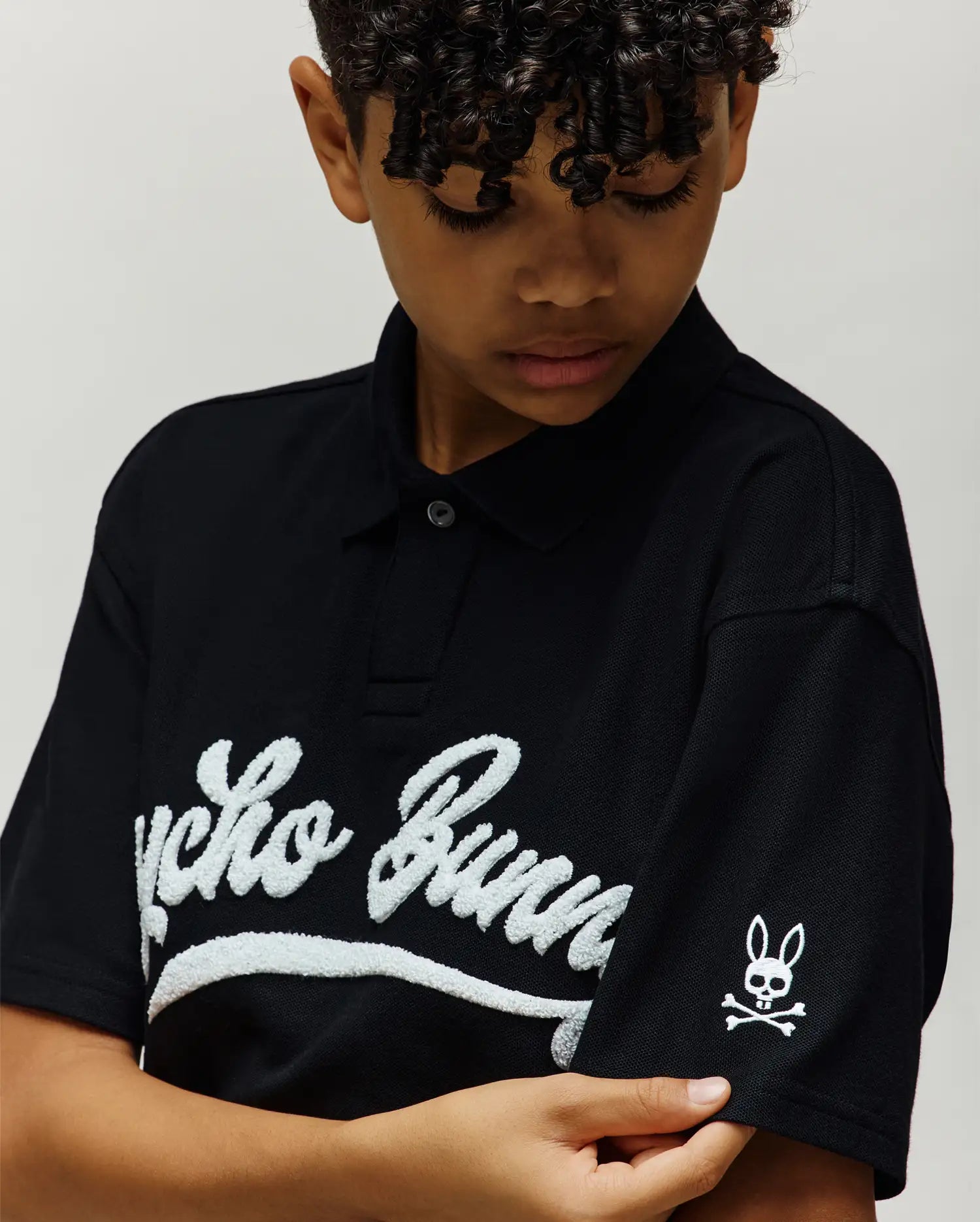KIDS TATE WORDMARK PIQUE POLO - KT0100070