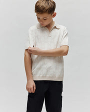 KIDS ELDEN KNIT JOHNNY COLLAR POLO - KT0100073