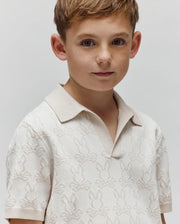 KIDS ELDEN KNIT JOHNNY COLLAR POLO - KT0100073