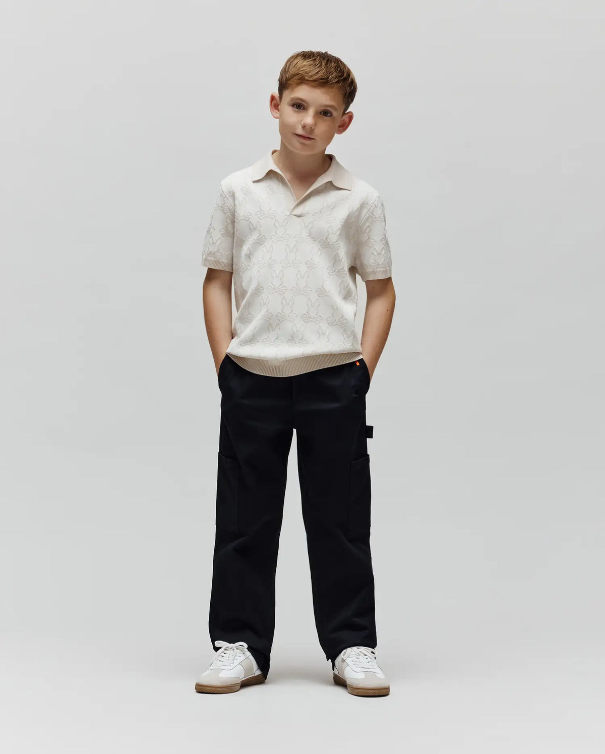 KIDS ELDEN KNIT JOHNNY COLLAR POLO - KT0100073