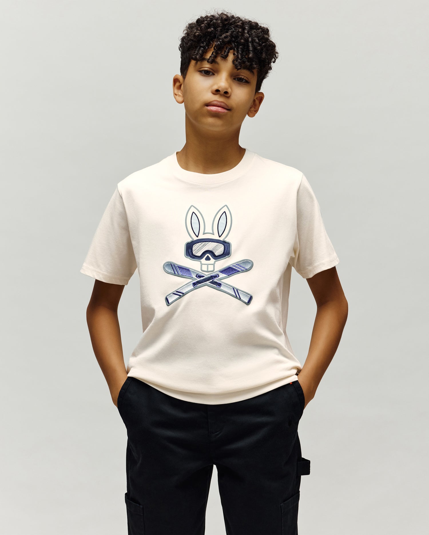 KIDS INDIGO BUNNY GRAPHIC TEE - KT0200106