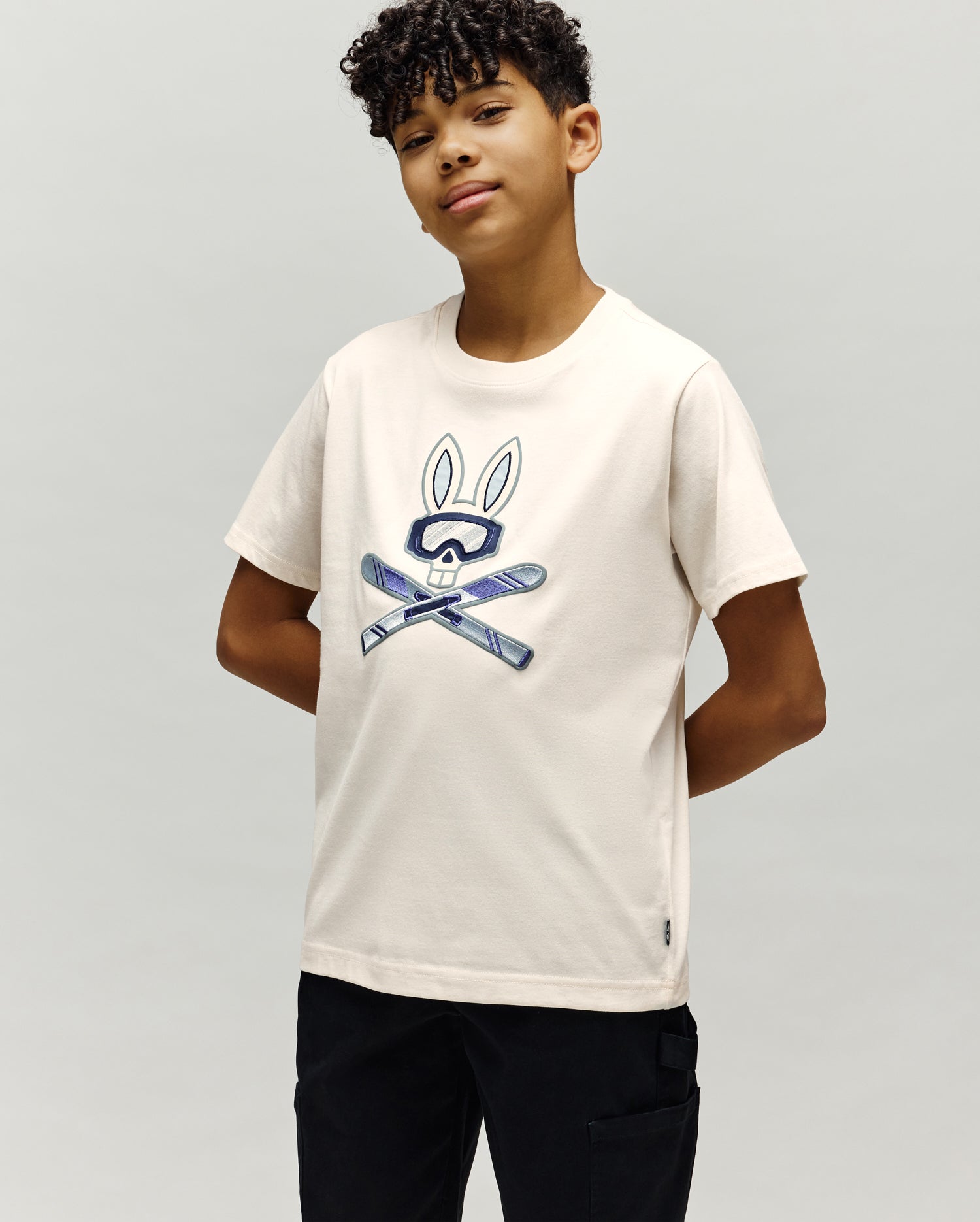 KIDS INDIGO BUNNY GRAPHIC TEE - KT0200106