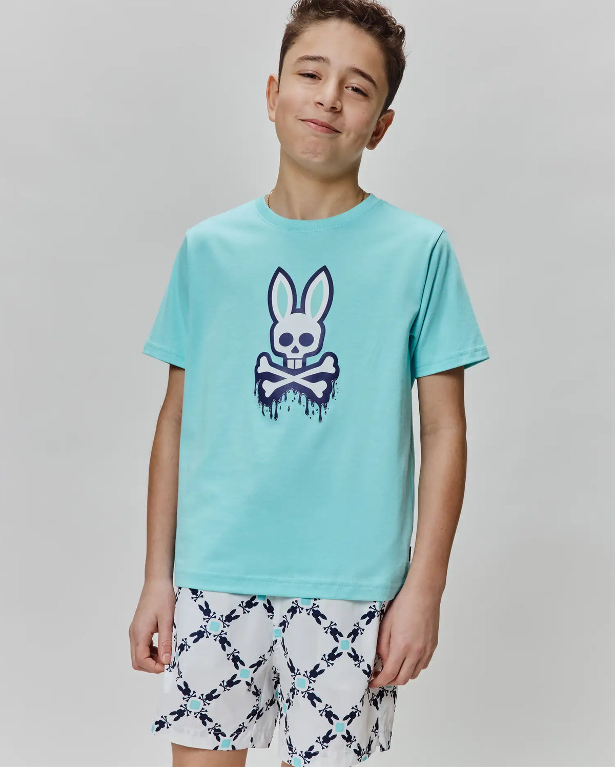 Kids Carl Graphic Tee in Aqua | Psycho Bunny