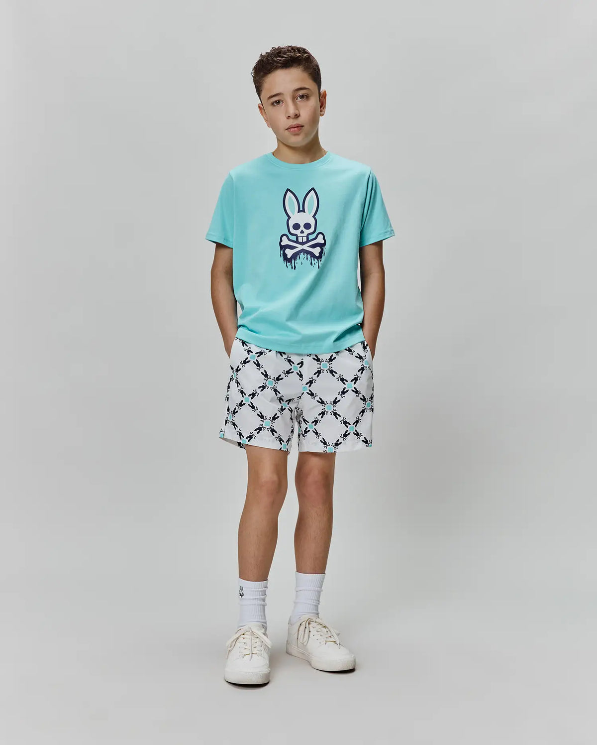 Kids Carl Graphic Tee in Aqua | Psycho Bunny
