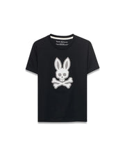 Kids' Samson Pima Graphic Tee, black classic fit Pima cotton jersey with a large white textured Psycho Bunny skull logo graphic centered on the chest. (1)