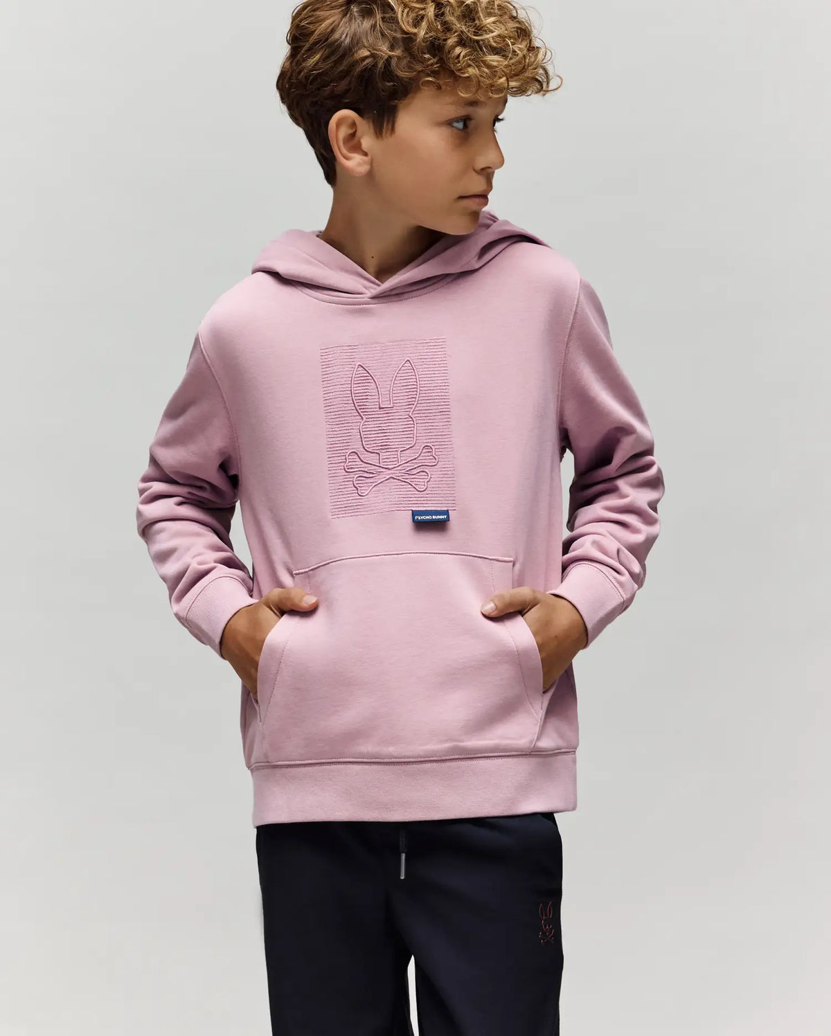 Kids' Grant Hoodie in Pink | Psycho Bunny
