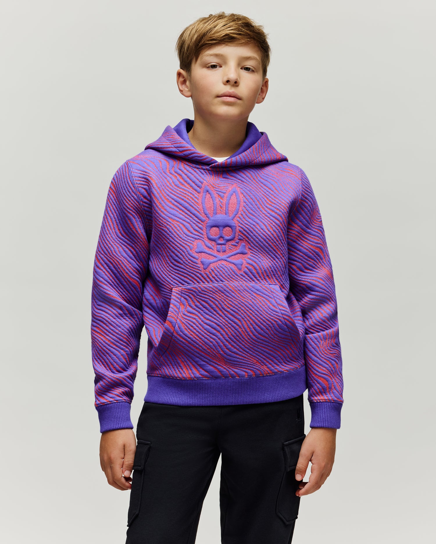KIDS KENDRICK DOUBLE KNIT JACQUARD TEXTURED HOODIE - KT0500030