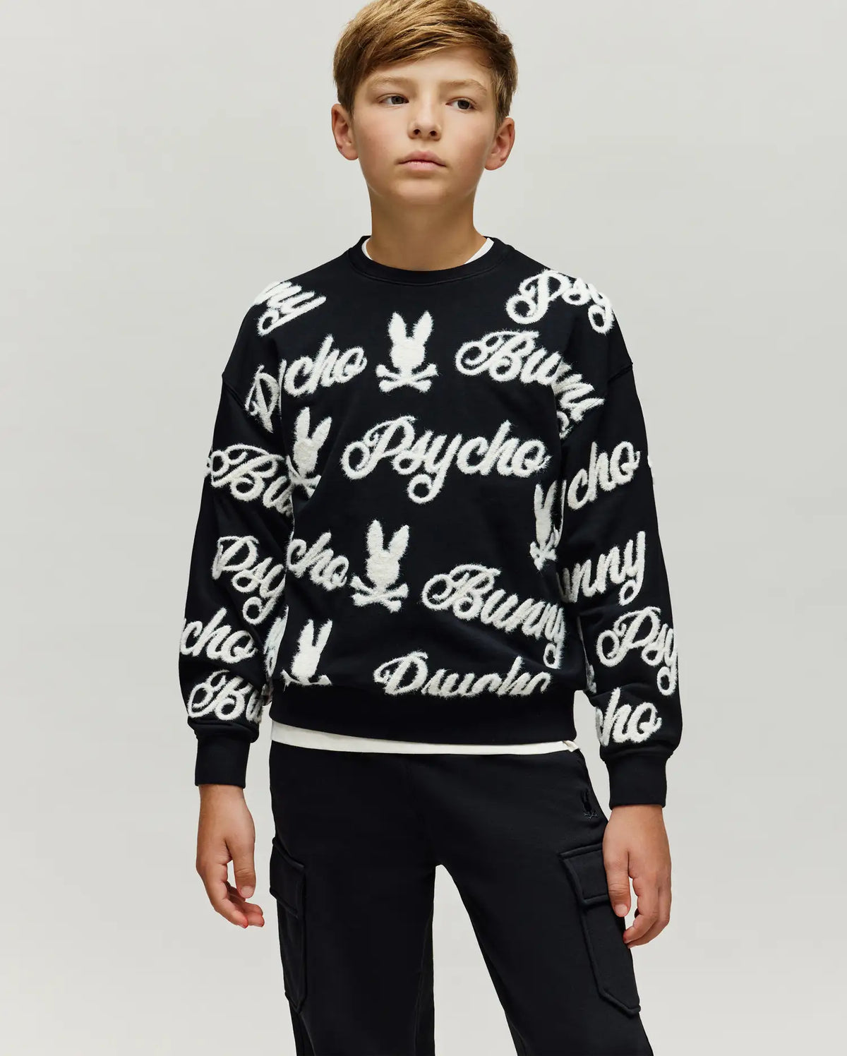 KIDS SKYLAR ALL OVER FUZZY CREW - KT0500055