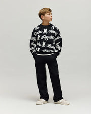 KIDS SKYLAR ALL OVER FUZZY CREW - KT0500055