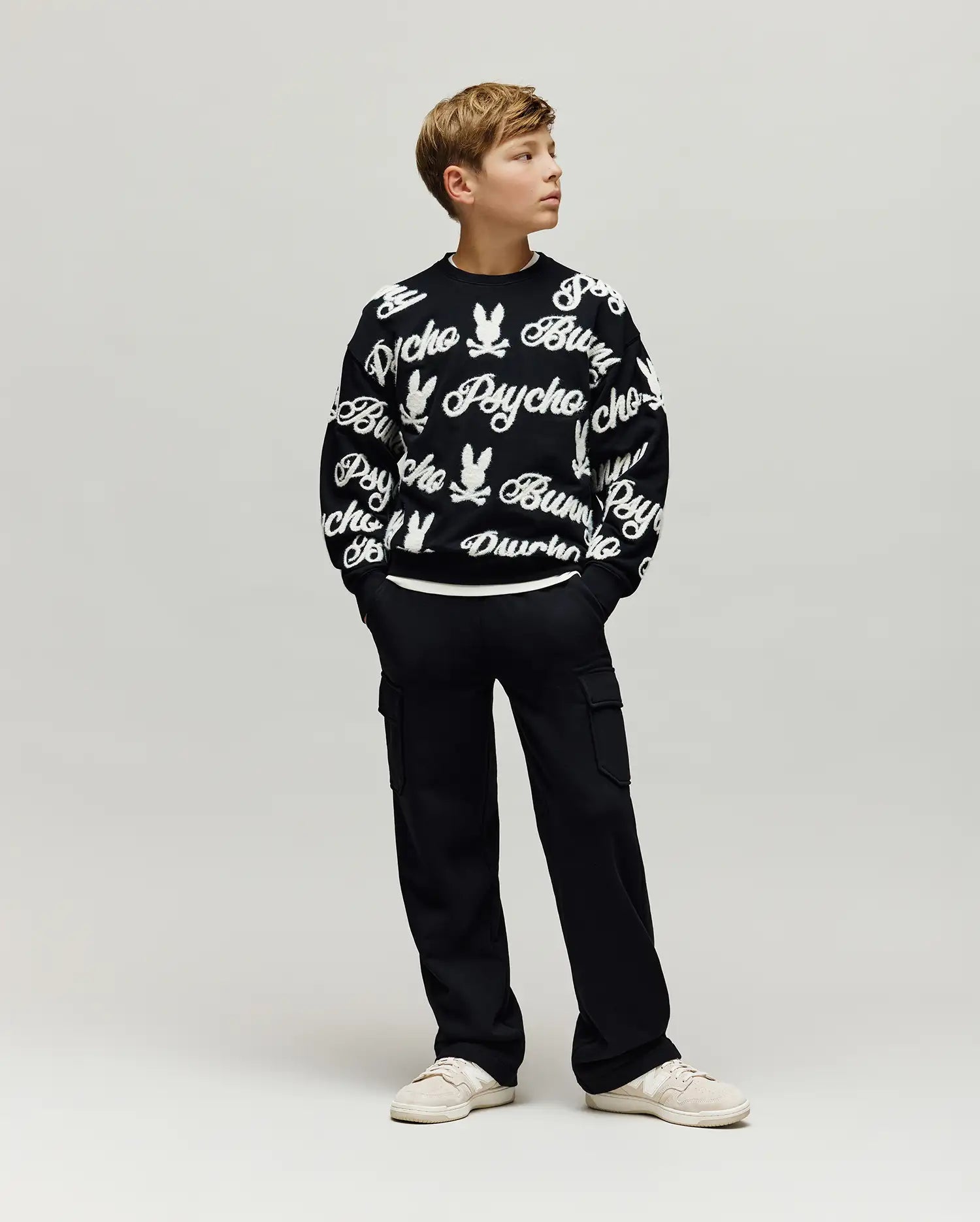 KIDS SKYLAR ALL OVER FUZZY CREW - KT0500055