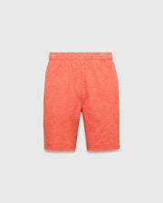 Mens Tristan Short, vibrant coral relaxed-fit shorts featuring an all-over raised diamond jacquard pattern and comfortable elastic waistband, embodying Psycho Bunny's refined streetwear. (5)