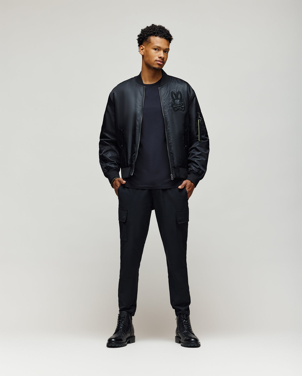 MENS DAVID OVERSIZED SATIN BOMBER - MO1100001