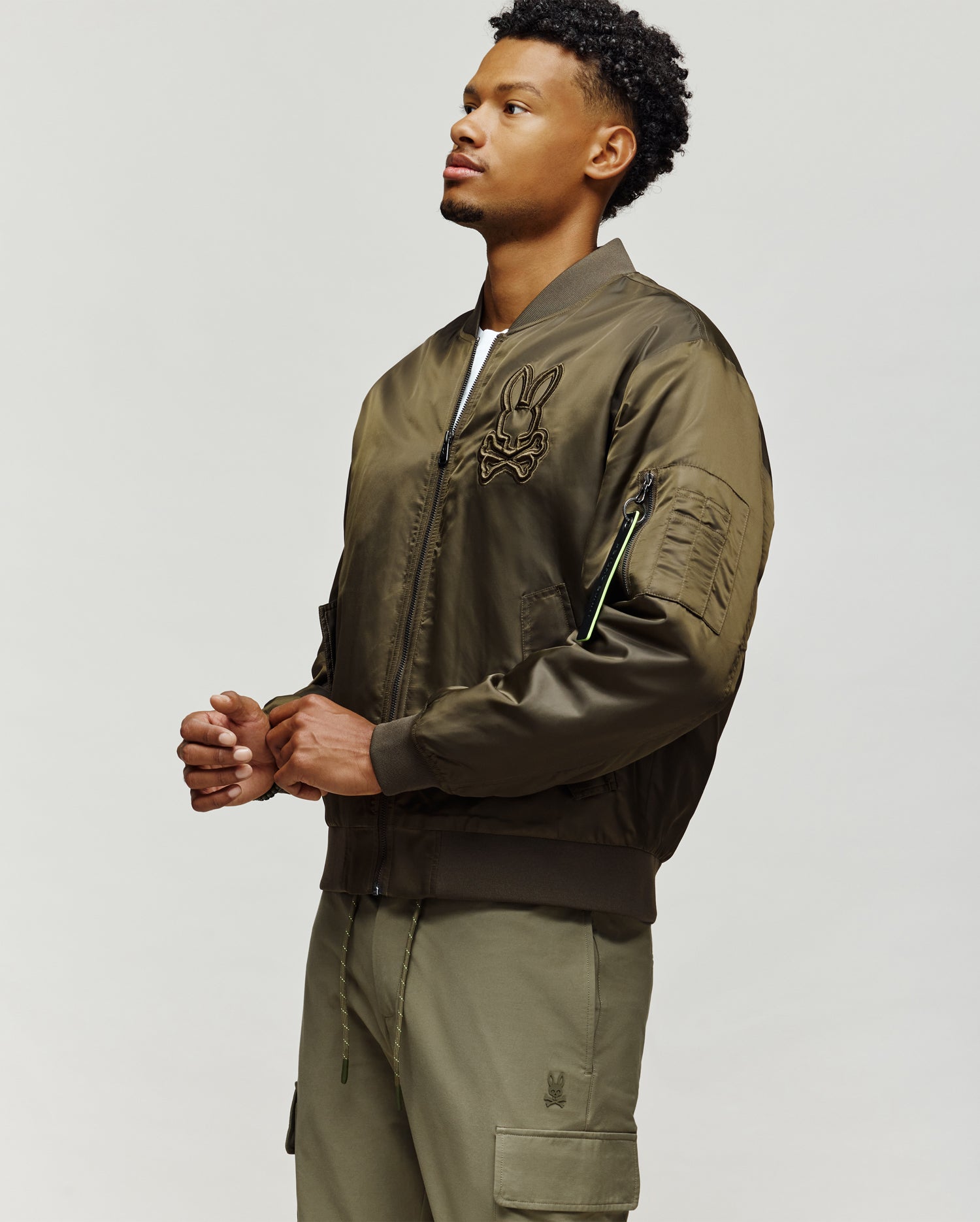 MENS DAVID OVERSIZED SATIN BOMBER - MO1100001