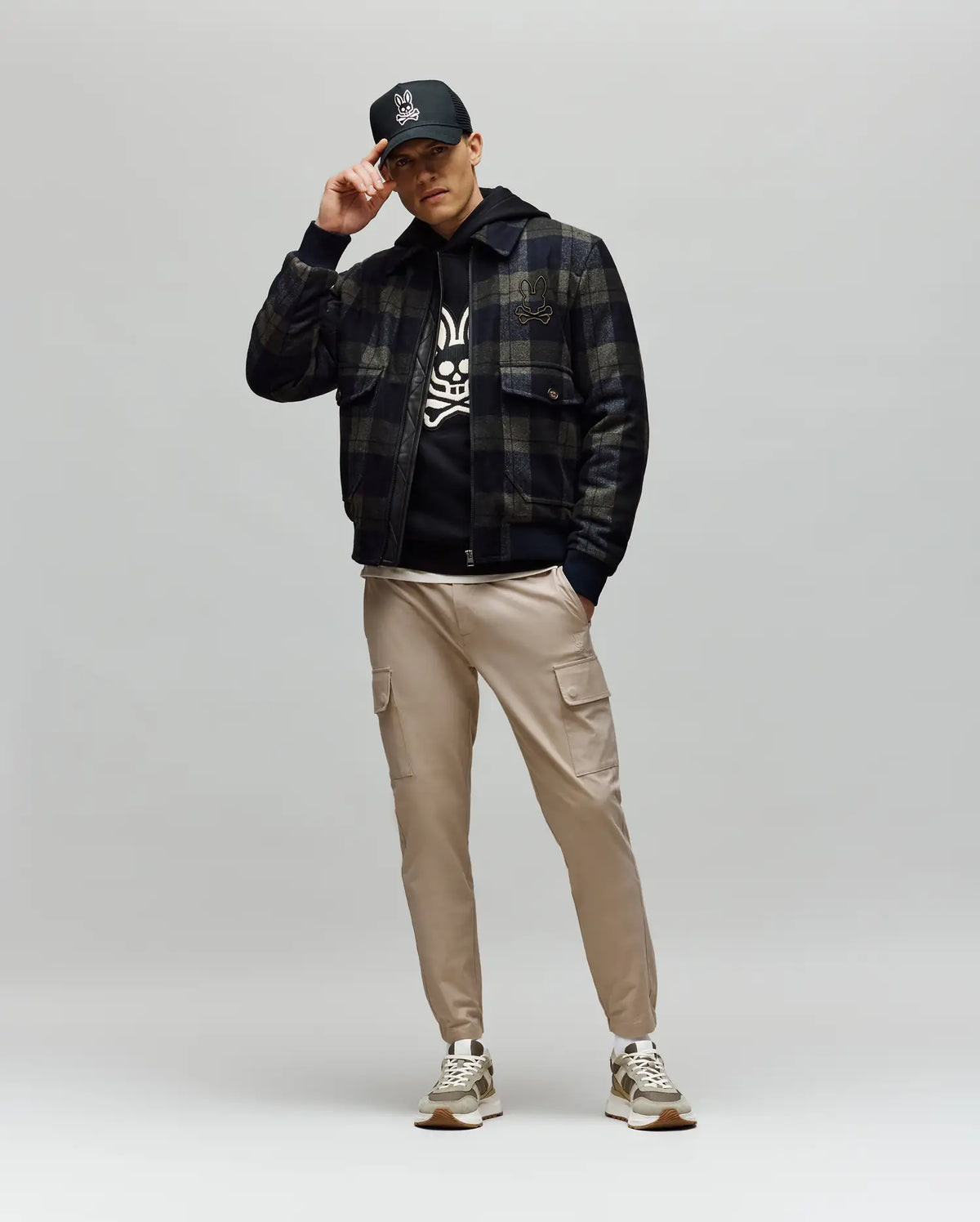 MENS GAVIN PLAID BOMBER JACKET - MO1100014