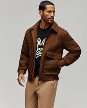 MENS GAVIN SOLID BOMBER JACKET - MO1100033