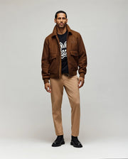 MENS GAVIN SOLID BOMBER JACKET - MO1100033