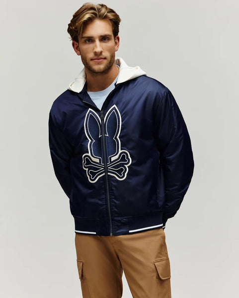 Men's Magnus Relaxed Bomber in Blue | Psycho Bunny