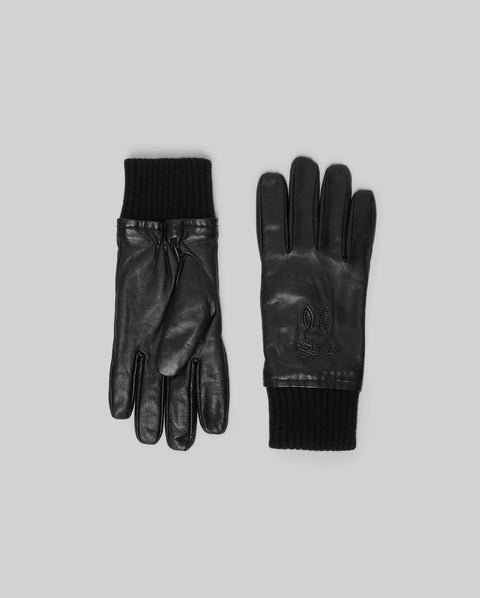 小物 00s FUGA python leather zip glove julius Men's Leather Gloves in Black | Psycho Bunny