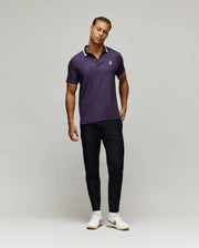 MENS INDIGO TEXTURED COLLAR PIQUE POLO - MT0100082