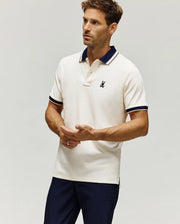 MENS INDIGO TEXTURED COLLAR PIQUE POLO - MT0100082