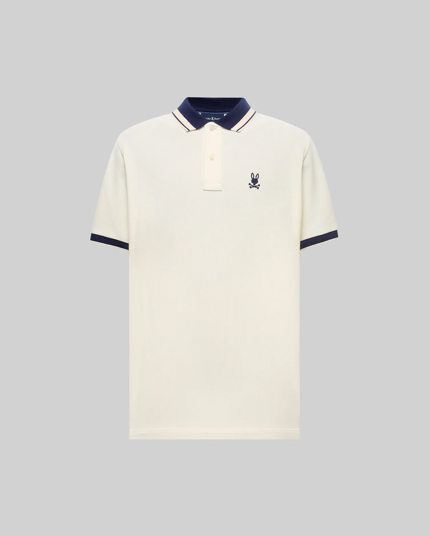 MENS INDIGO TEXTURED COLLAR PIQUE POLO - MT0100082