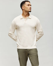 MENS ROMAN LONG SLEEVE KNIT POLO - MT0100153