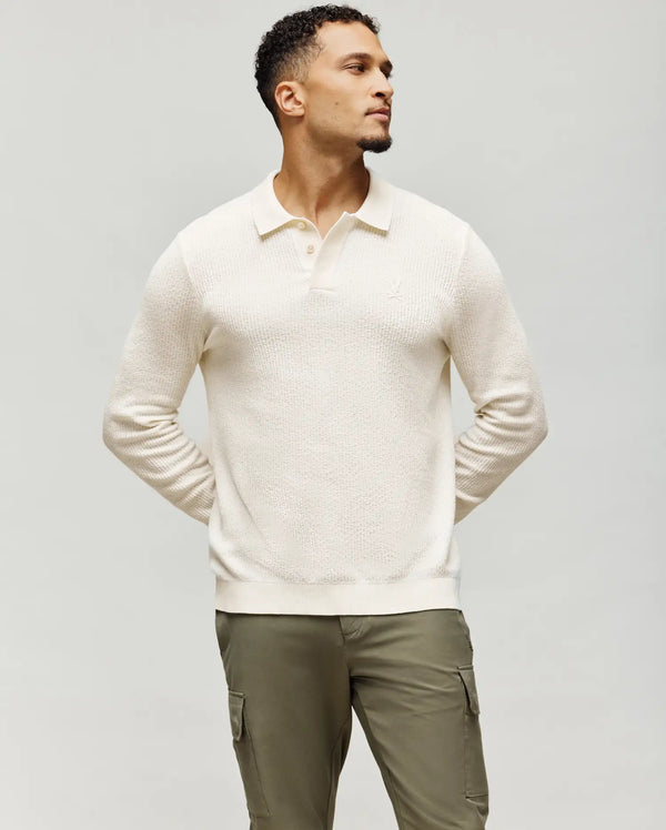 MENS ROMAN LONG SLEEVE KNIT POLO - MT0100153