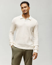 MENS ROMAN LONG SLEEVE KNIT POLO - MT0100153