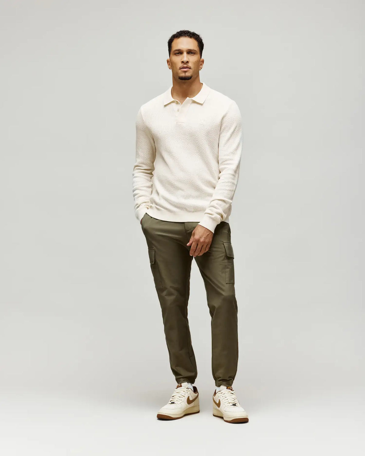 MENS ROMAN LONG SLEEVE KNIT POLO - MT0100153