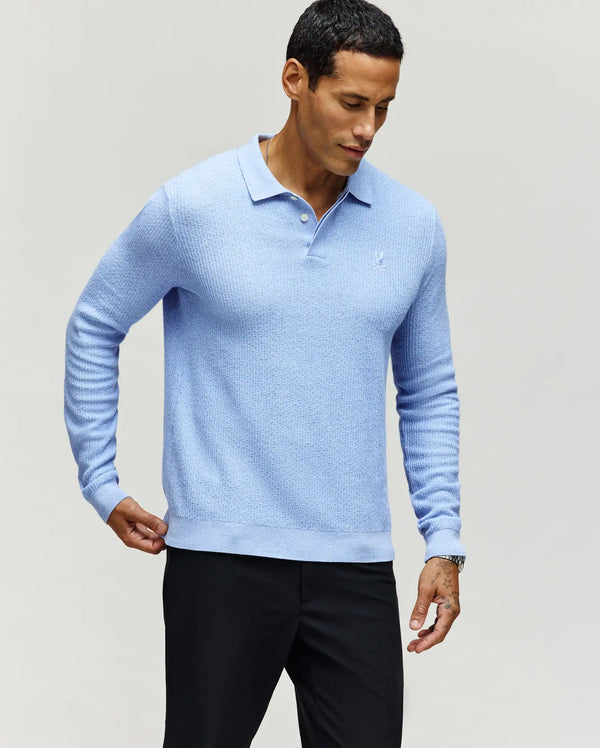 MENS ROMAN LONG SLEEVE KNIT POLO - MT0100153