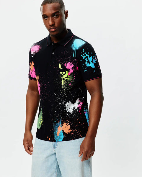 Men's Quintin Pique Polo in Black | Psycho Bunny