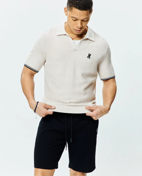 Men's Selby Knit Polo in Ecru | Psycho Bunny