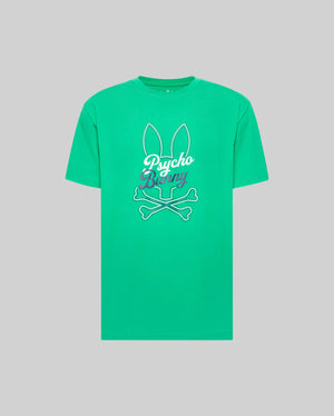 Mens Green Garret Graphic Tee | Psycho Bunny