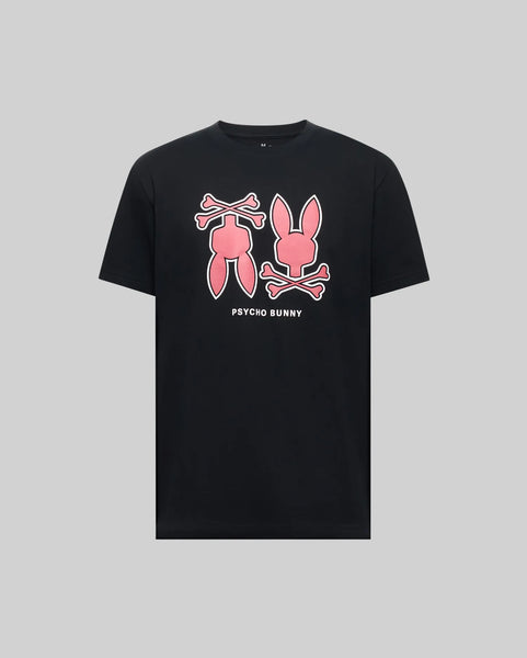 Mens Black Dawson Graphic Tee | Psycho Bunny