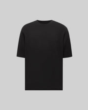 The Psycho Bunny MENS ADAM INTERLOCK TEE (MT0200093) is a plain black short-sleeve t-shirt with a crew neckline and an embroidered Bunny logo, shown on a light gray background.