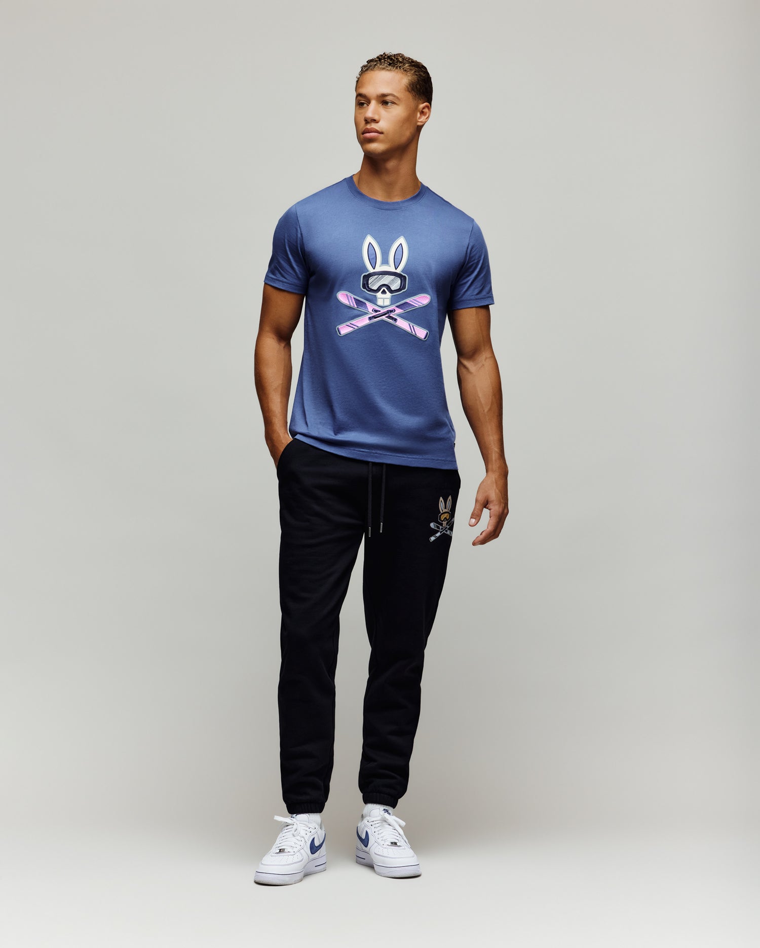 MENS INDIGO BUNNY GRAPHIC TEE - MT0200148
