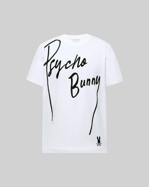 Men's Soren Graphic Tee in White | Psycho Bunny