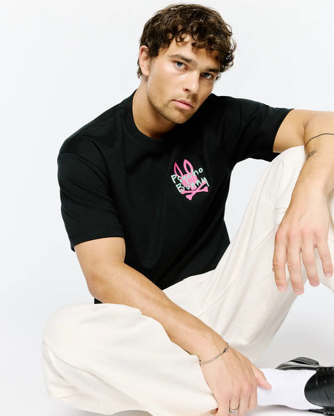 Men's Duncan Oversized Tee in Black | Psycho Bunny