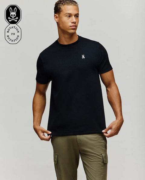 Men's Maxton Waffle Tee in Black | Psycho Bunny