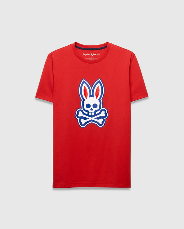 Men's John Graphic Tee in Red | Psycho Bunny