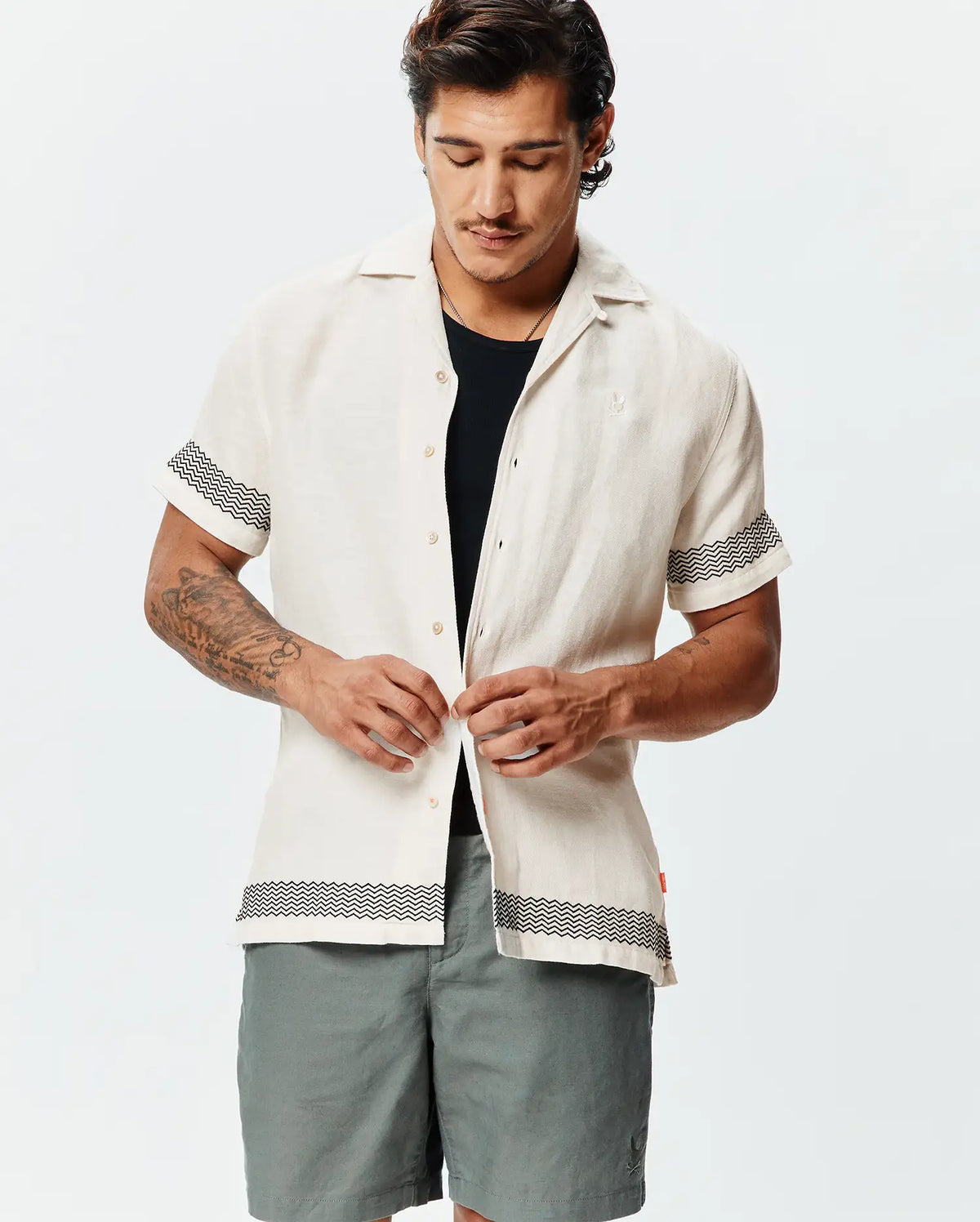 Men's Sunny Linen Shirt in Cream | Psycho Bunny