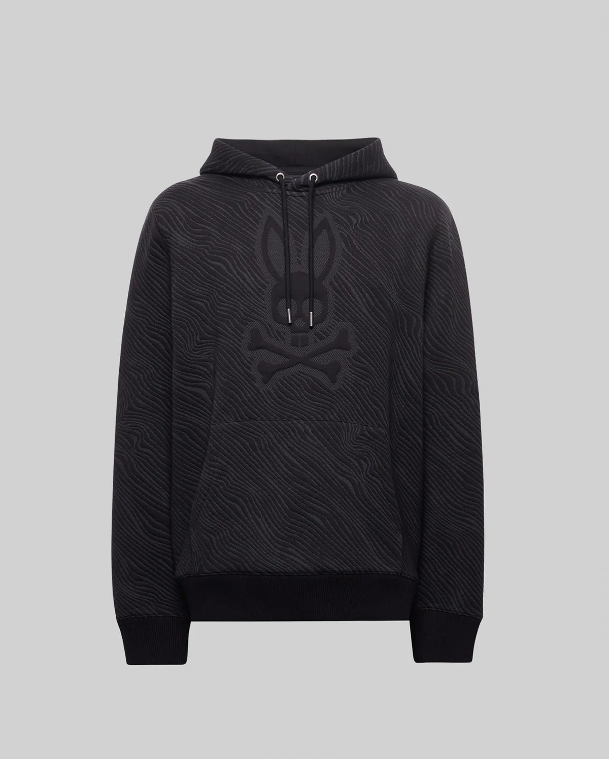 punkandyo ビニー Men's Kendrick Double Knit Jacquard Textured Hoodie in Black