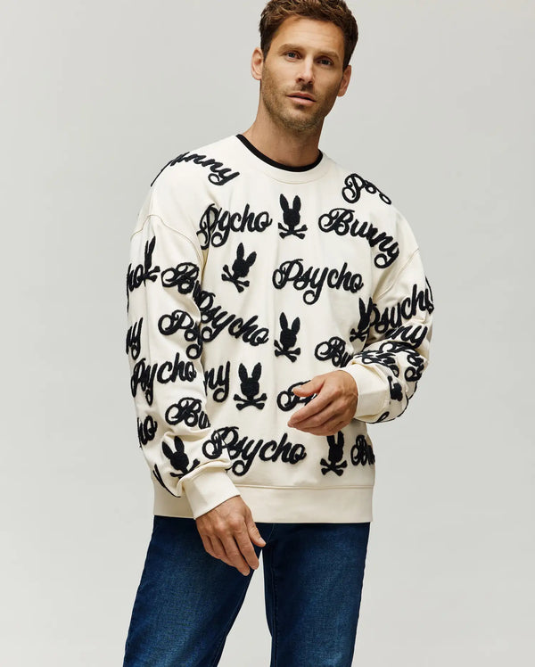 MENS SKYLAR ALL OVER FUZZY CREW - MT0500104